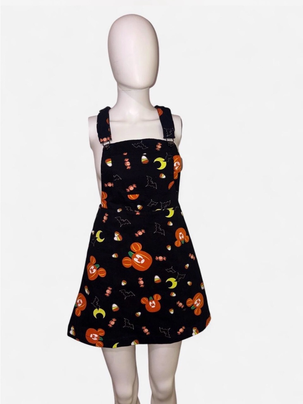 Disney Mickey Mouse Black Halloween Pumpkin overalls Dress
